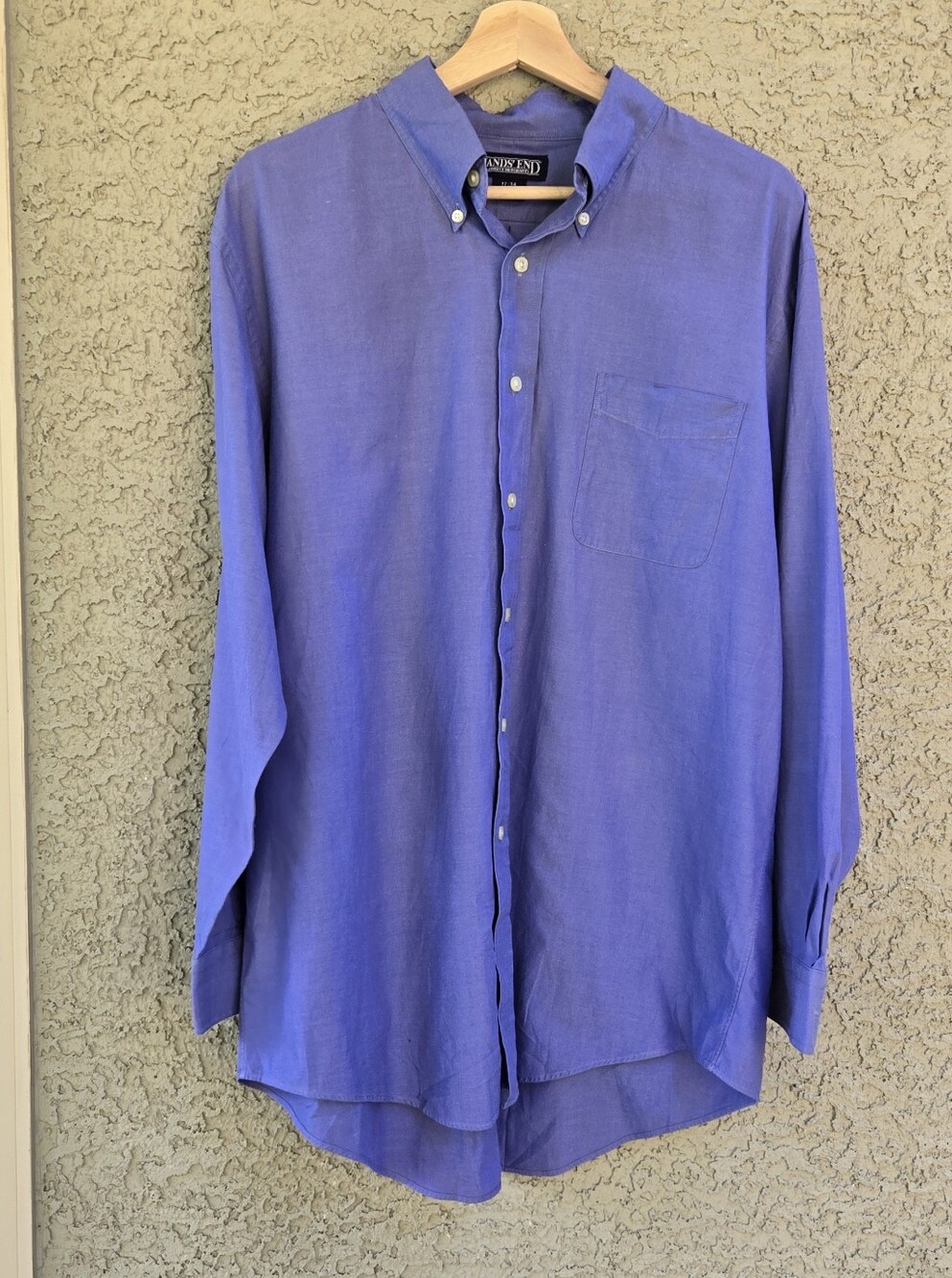 Lands End Classic Men's Button-Down Shirt in Periwinkle Blue
